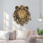Veemoon Lightweight Lion Head Wall Decor Lion Head Wall Mount Sculpture Resin Hanging Animal Stuate Bronze Animal Plaque Home Ornament Fake Beast Decorations for Farmhouse Plaque(20 * 23 * 9.5cm)