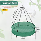 2Pcs Bird Seed Catcher Tray for Hanging Bird Feeder Platform, 4" Deep Birdseed Hoop for Hummingbird Feeders Bee Feeder Outdoor Garden Accessories (Green, 30inch) - size: 30inch