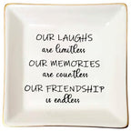 Friendship Endless Jewelry Dish Tray - Ceramic Trinket Dish - Last Minute Birthday Gift For Women & Friends - style: Friendship Endless