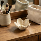 Floral Vanity Tray - Ceramic Jewelry Organizer Dish for Rings Necklaces Wedding Gift Idea(camel) - color: camel