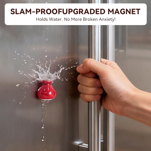 10-Pack Cute Mini Vase Magnets for Fridge, Tiny Ceramic & Glass Magnetic Vases for Refrigerator, Office Whiteboard and Locker, Aesthetic Flower Bud Vases Kitchen Decor, Ideal Gift for Mom & Women