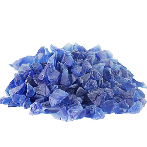 CYS EXCEL Frosted Cobalt Blue Sea Glass (4 LBS, Approx. 6 Cups) | Multiple Color Choices Crushed Glass Vase Filler | Aquarium Nautical Decor for Art Crafts - color: Frosted Cobalt Blue, size: 4 LBS