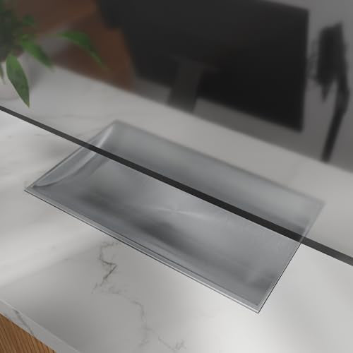 16" x 10" Stainless Steel Tray Deep Countertop Tray & Counter Organizer Tray for Cash, Coins, Files Brushed Finish, Slip-Resistant, Durable Design for Banks, Stores, & Offices - size: 19" x 12.5" x 3"