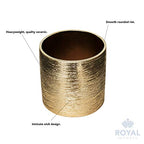 Royal Imports Flower Glass Ceramic Vase Decorative Centerpiece for Home or Wedding - Etched Cylinder Shape, 6"x6", Gold - size: Cylinder (6x6)