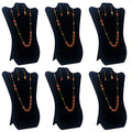 14 Inch Tall Black Velvet Necklace & Earing Display Stands for selling, Foldable Jewelry Display Stands for Shows.(set of 6)