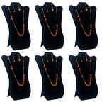 14 Inch Tall Black Velvet Necklace & Earing Display Stands for selling, Foldable Jewelry Display Stands for Shows.(set of 6)