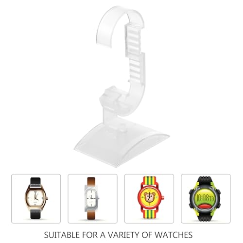balacoo 2 Pcs Watch Display Stand Holder, Clear Acrylic Watch Stand Bracelet Display Holder, Adjustable Jewelry Organizer for Home Decor, Shops Trade Shows