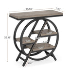 LITTLE TREE End Table, Narrow Side Table with 4-Tier Large Storage Space, Modern Bedside Table for Living Room, Home Office, Bedroom, Grey - color: Grey