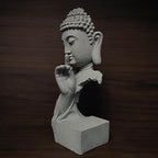 livelyfish Meditating Buddha Statue Zen Garden Statues Sandstone Thinker Buddha Sculpture Figurine for Fish Tank Aquarium Home Decorations, Gift (Medium) - size: Medium