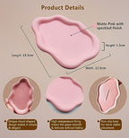 Ceramic Jewelry Dish for Women, Jewelry Tray Trinket Dish Vanity Tray, Cloud Jewelry Plate, Watch Keys Tray Ring Dish Holder for Mother's Day/Christmas/Thanksgiving/BirthdayGift, Spotted Pink - color: Spotted Matte Pink