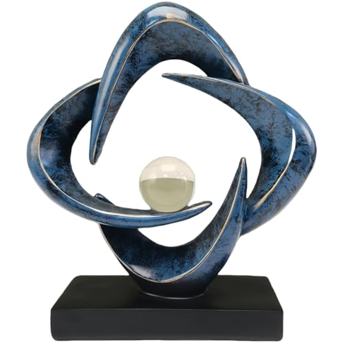 Modern Home Decor Abstract Decorative Sculpture Decorations for Living Room Dining Room Office, Resin Art Statues Coffee Table Bookshelf Decor Accents (Blue) - color: Blue