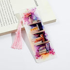 Colorful Art Flower Bookshelf Bookmark - Romantic Artsy Vibe Bookmarks, Perfect Reading Gift for Book Lovers, Bookworms and Friends (2pcs/Set B) - style: 2pcs/set B