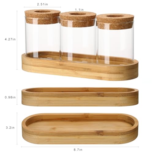 3Pcs Propagation Stations, Plant Terrarium with Lid and Wooden Stand,Desktop Glass Planter Hydroponics Vase,Home Office Living Room Decor Gifts - size: 8.7"L x 3.5"W x 4.7"H