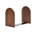 Pandapark Wood Bookends,Non-Skid Bookend for Shelves,Heavy Duty Bookends,Book Stand for Books/CDs,1 Pair - color: Black Walnut-b Plus