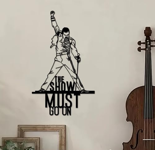 cape leadwort Metal Wall Art, Minimalist Line Art Rock Music Wall Decor, Band Singer Silhouette Wall Sculptures for Living Room, Bedroom, Music Studio, 15.7" x 9.44" - color: Music1