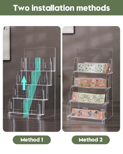 Acrylic Sticker Display Stand, Sticker Holder Display for Vendor Events, Card Rack Display Stand, Portable Display Rack - size: Two Rows