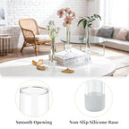 Glasseam Glass Bud Vase for Flowers: 6pcs Clear Small Vases for 22mm Candlestick Taper Candle Holders - 5.9" Skinny Table Centerpieces with Silicon Case for Tablescapes, Wedding Gift and Home Decor