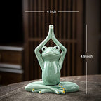 OwMell Ceramic Zen Frog Decor, Ceramic Yoga Pose Meditation Frog Staute for Home Zen Decoration - Namaste - style: Namaste