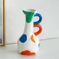 Modern Decorative Abstract Pattern Ceramic Vase, Contemporary Art Home Decor，6 Styles to Choose from (Style E) - size: Style E