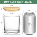 SUPMIND 6 Pack Glass Candle Jars-18 fl.oz Clear Empty Candle Jars with Bamboo Lids, Bulk Candle Jars for Making Candles Containers - Dishwasher Safe - color: Clear, size: 18oz