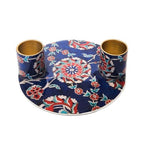 Yair Emanuel Flat Plate Candle Holders for Shabbat 4 Inch Vibrant Pattern Design Modern Judaica Gift (CSE-5 Armenian) - color: Cse-5 Armenian