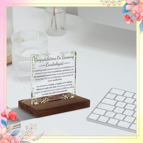 New Cardiologist Gifts for Cardiologist, Graduation Gifts for Cardiologist, Congratulations Gift for Cardiologist, Modern Acrylic Desk Plaque,10 x 10 x 1.5 cm,XXD80 - style: Cardiologist