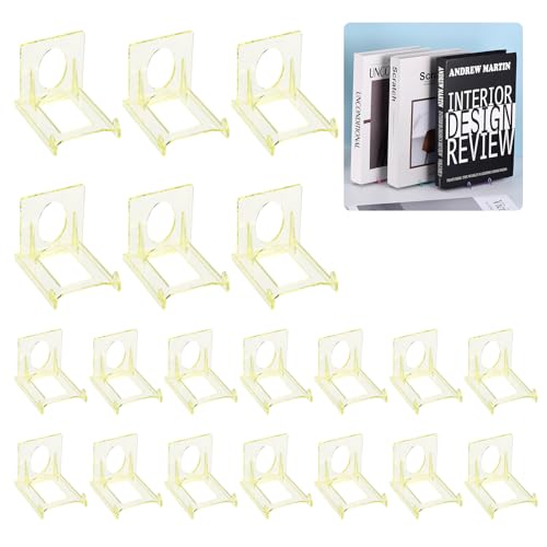 uxcell 20 Pack Book Display Stands, 2" Adjustable Display Holder Mini Clear Easel Collector Stand for Displaying Comics, Magazines, Postcards, Art works, DVDs, Medals, Yellow - color: Yellow