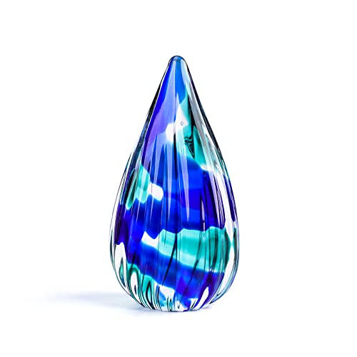 Yao Yuan Hand-Blown Glass Sculpture - Murano-Style Glass Statue and Figurine - Wonderful Gift, Green-Blue - color: Blue Green