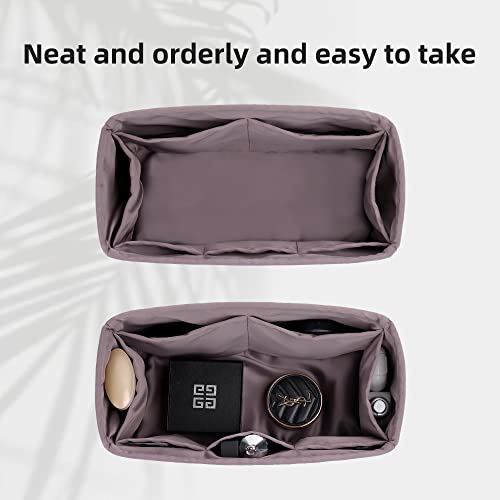 DGAZ Silk Purse Organizer Insert For Hermes Kelly Danse 22 bag，Silky Smooth Bag Organizer，Luxury Handbag & Tote Shaper（Konjac purple，22） - color: Konjac purple