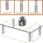Hemudu Monitor Stand -3 Adjustable Height Monitor Riser, Computer Monitor Stand, Desktop Organizer, Monitor Stand Riser for PC, Computer, Laptop Clear