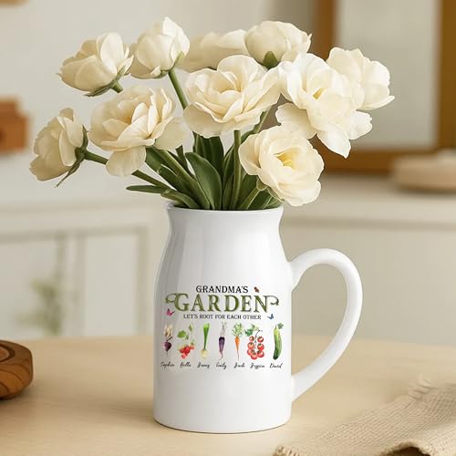 Personalized Grandma's Garden Ceramic Vase - Custom Root for Each Other Vase with Names, Unique Vegetable Art Flower Vases, Gift for Grandma, Gigi Nana, Mom, Mother's Day, Birthday - color: Style 03