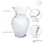 Royal Imports Glass Flower Vase Clear Modern Decorative Centerpiece Urn Wide Mouth Classic Everyday Rose Gathering Wedding Table Bouquet Holiday-Stripes