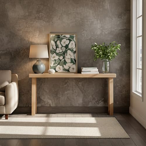 Plank+Beam Solid Wood Console Table, 66 Inch, Sofa Table, Narrow Entryway Table for Hallway, Behind The Couch, Living Room, Foyer, Easy Assembly, Blonde - color: Blonde, size: 66" Console Table