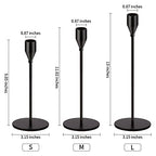 Oatnauxil Matte Black Candle Holders Black Candlestick Holders Metal Candle Holder for Wedding, Dinning, Party, Fits 3/4 inch Thick Candle&Led Candles (Set of 6 Pcs) - color: Matte Black