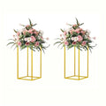 15.75inch 2 pcs Column Vases Gold Centerpieces for Table Metal Flower Stand Gold Wedding Centerpieces for Tables Party Floral Stands for Flowers - size: 15.75 Inches - 2 pcs