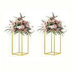 15.75inch 2 pcs Column Vases Gold Centerpieces for Table Metal Flower Stand Gold Wedding Centerpieces for Tables Party Floral Stands for Flowers - size: 15.75 Inches - 2 pcs