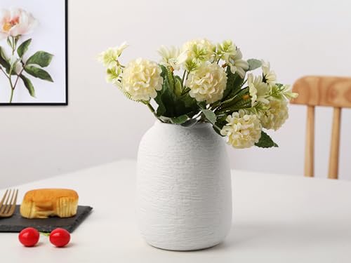 Ceramic Vases, White Vases, Minimalist Vases, Home Decor Vases, Fits Everywhere, Also Gifts for Christmas, Independence Day and Other Holidays, 5.9 Inch. (White) - color: White