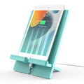 Pezin & Hulin Bamboo Tablet Stand, Adjustable Wood Pad Holder, Desktop Cell Phone Stand Holder Dock Compatible with Tablet, E-Reader, and All Phone (Support to 4.7-13" Devices) - Teal - color: Large (Teal)