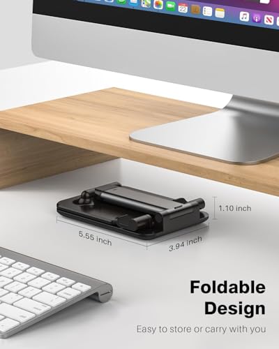 Anozer Tablet Stand Foldable & Adjustable, Portable Monitor Stand 5.55*3.94" Wide, Fit for iPad Holder Stand Compatible with iPad Pro 11, 12.9/for iPad 10.9; Surface Pro; Portable Monitor 4.7-15.6"