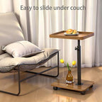 Adjustable Height Couch Tables that Slide Under Sofa, 360° Swivel Modern Tv Tray Table with Wheel, C Shaped End Table for Couch, C Table for Small Place, Perfect for Livingroom, Bedroom - style: Rectangle-Adjustablle Height