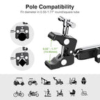elitehood Aluminum Dual Ball Head Tablet Holder for Mic Stand, Adjustable iPad Mic Stand Holder, Strong Metal iPad Clamp Mount for Aircraft Yoke, Loader, Tractor, Boat, Wheelchair, Stroller, Treadmill - size: 6in - Dual Ball Joint
