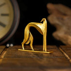 Retro Handcrafted Cubist Artistic Dog Sculpture - 100% Solid Brass Muscular line Front and Elegant Back Design | Collectible Modern Art Decoration | Finishing Touch for Home and Office Scenes - style: Artistic Dog
