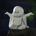 Landical Buddha Sandstone Statues, Zen Monk Praying Statue Sculptures Ornament for Wealth Good Luck Feng Shui Decor Home Office Car Decoration(Laughing Buddha) - style: Laughing Buddha