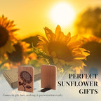 Sunflower Wood Bookends, Sunflower Gifts for Women Men Book Lovers, Novelty Bookends Unique, Heavy Duty Wooden Book Ends for Shelves Decorative(1 Pair, 4.72x6.69 Inches)