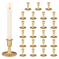 Gold Candle Holders Candlestick Holders: Set of 24 Candle Taper Holders Metal Candle Holders for Candlesticks for Wedding Centerpiece Party Chrismas Mantel Home Decor - size: 24Pcs