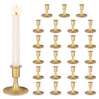 Gold Candle Holders Candlestick Holders: Set of 24 Candle Taper Holders Metal Candle Holders for Candlesticks for Wedding Centerpiece Party Chrismas Mantel Home Decor - size: 24Pcs