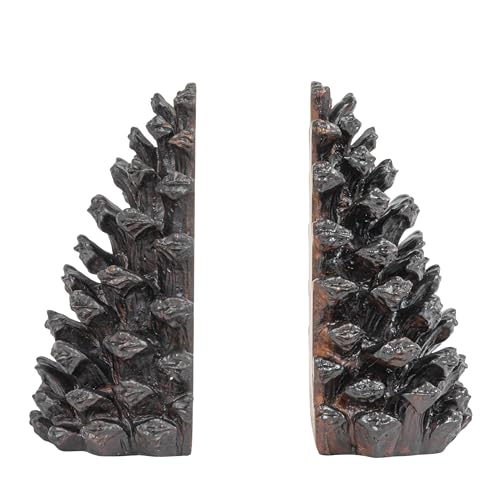 Creative Co-Op Pinecone Shaped Resin Bookends (Set of 2 Pieces) - color: Bronze