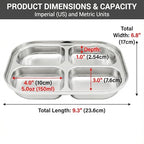 Korean Stainless Steel Divided Plates for Toddlers, Kids, Babies, Premium 304, Electro-Polished, No Black Residue, BPA-Free, 4-Compartment Food Tray, Camping, Balanced Meals, Set of 2 - size: 4 Compartments