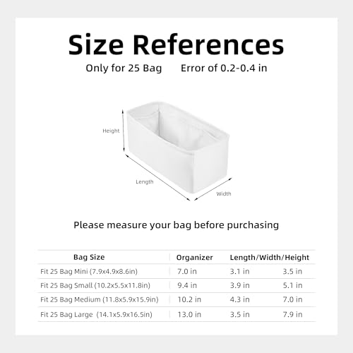 DGAZ Silk Purse Organizer Insert Fits Chanel 25 Handbags，Silky Smooth Bag Organizer，Luxury Handbag & Tote Shaper(Mushroom,Medium) - color: Mushroom, size: Medium