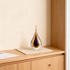 DOVDOV Blown Glass Sculpture, Collectible Stained Glass Art Statue, Unique Teardrop Ornament, Suitable for Office, Bookshelf, Dressing Table, Living Room Coffee Table, or Mantelpiece Display. - color: C